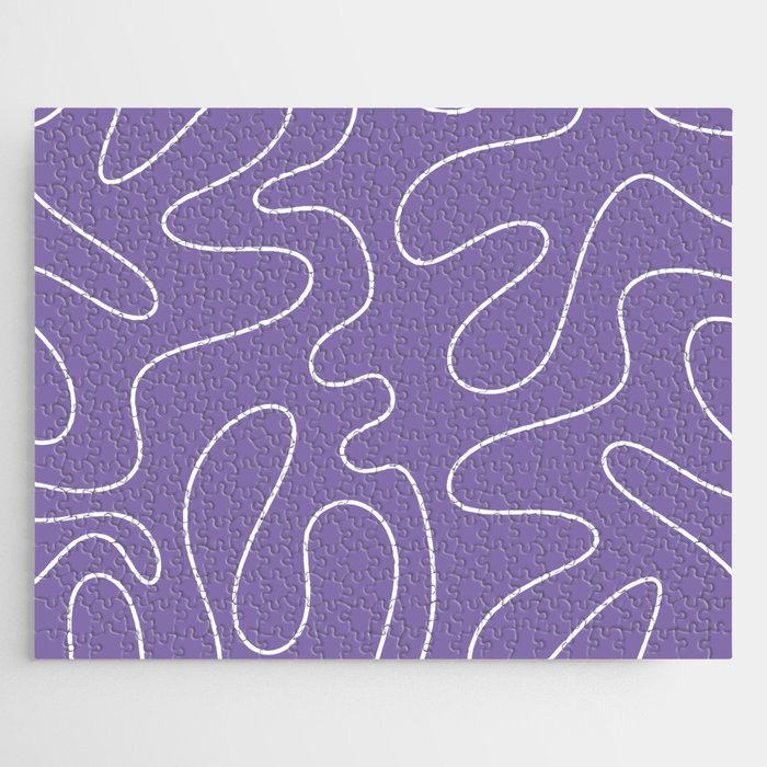 Grape Purple Squiggle Abstract Pattern Jigsaw Puzzle