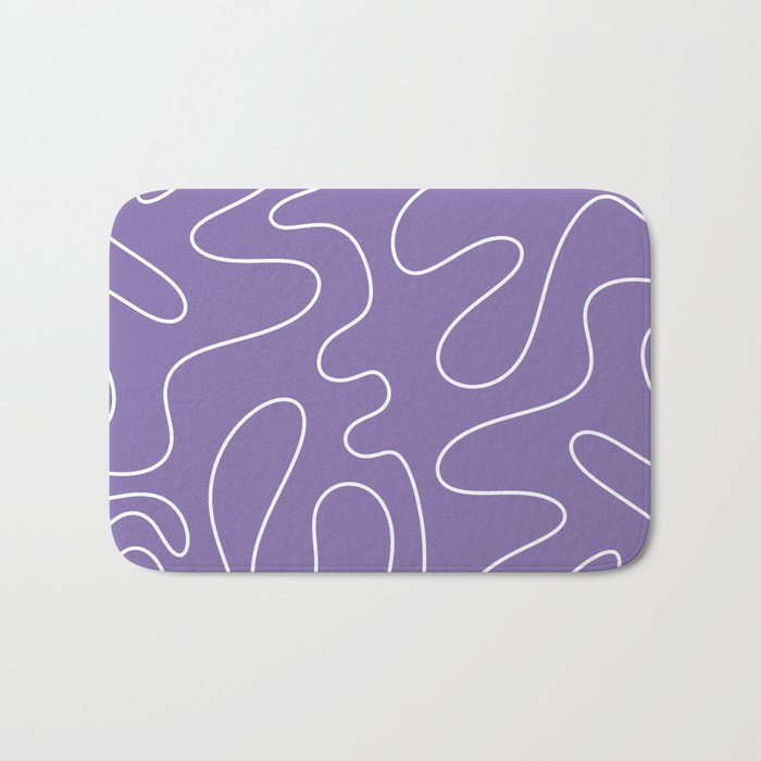 Grape Purple Squiggle Abstract Pattern Bath Mat Gallery Image 1