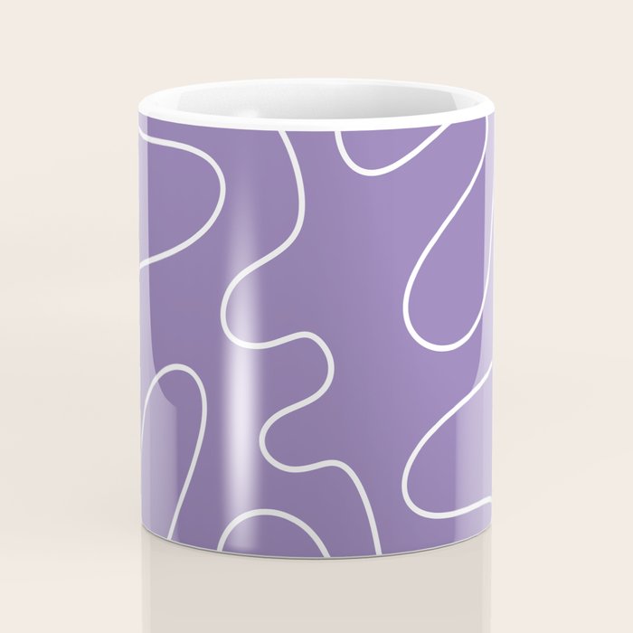 Grape Purple Squiggle Abstract Pattern Coffee Mug Gallery Image 4