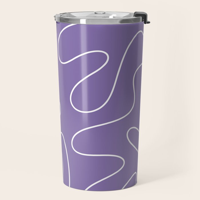 Grape Purple Squiggle Abstract Pattern Travel Mug Gallery Image 2