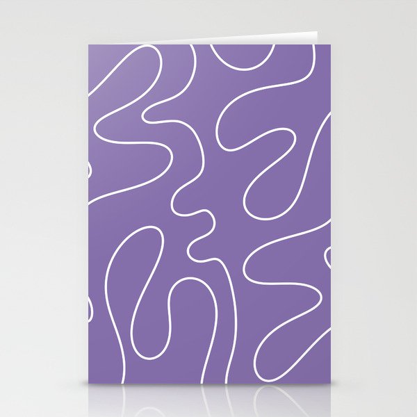 Grape Purple Squiggle Abstract Pattern Stationery Card Gallery Image 1