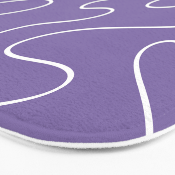Grape Purple Squiggle Abstract Pattern Bath Mat Gallery Image 3