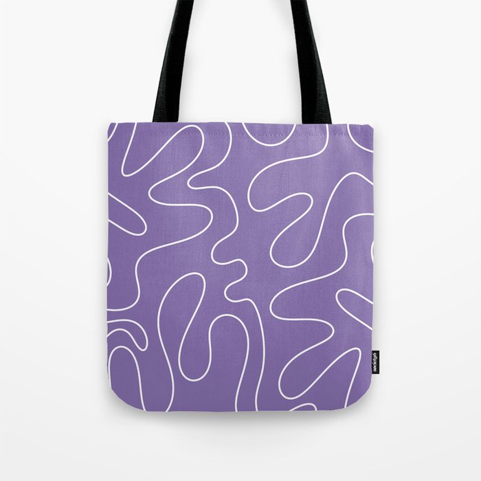 Grape Purple Squiggle Abstract Pattern Tote Bag Gallery Image 1