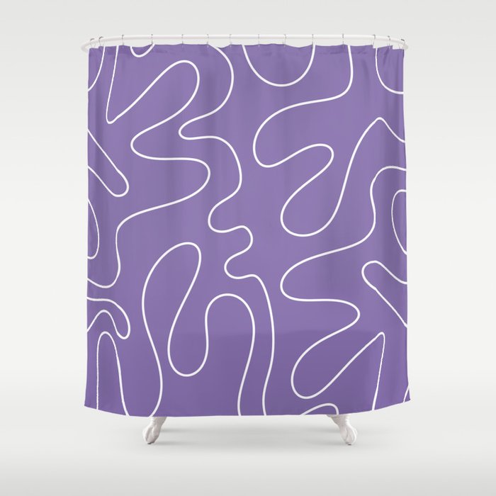 Grape Purple Squiggle Abstract Pattern Shower Curtain Gallery Image 1