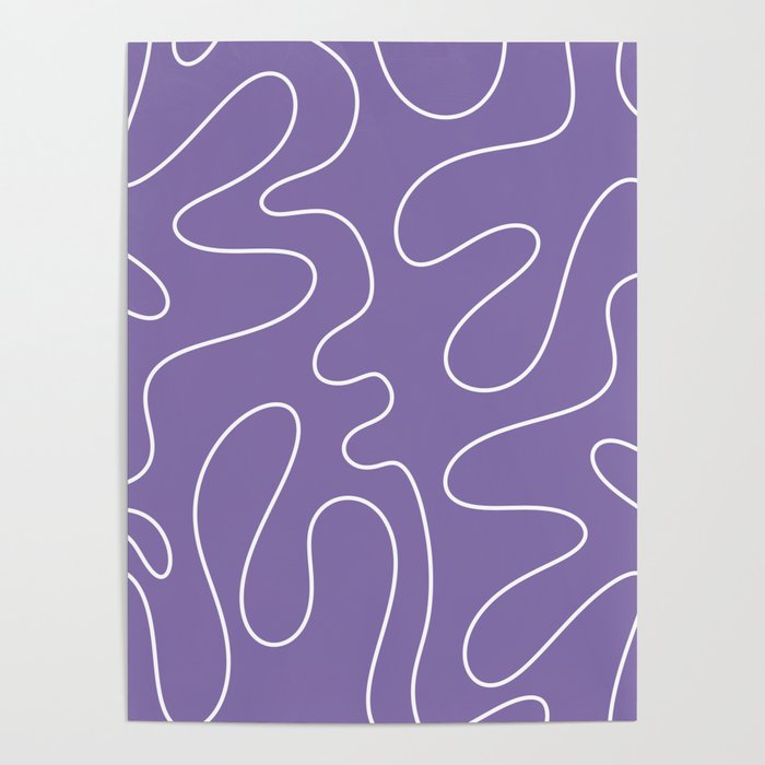 Grape Purple Squiggle Abstract Pattern Poster Gallery Image 4