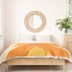 rhapsody orange 3 abstract mid century shape art Duvet Cover Gallery Image 3