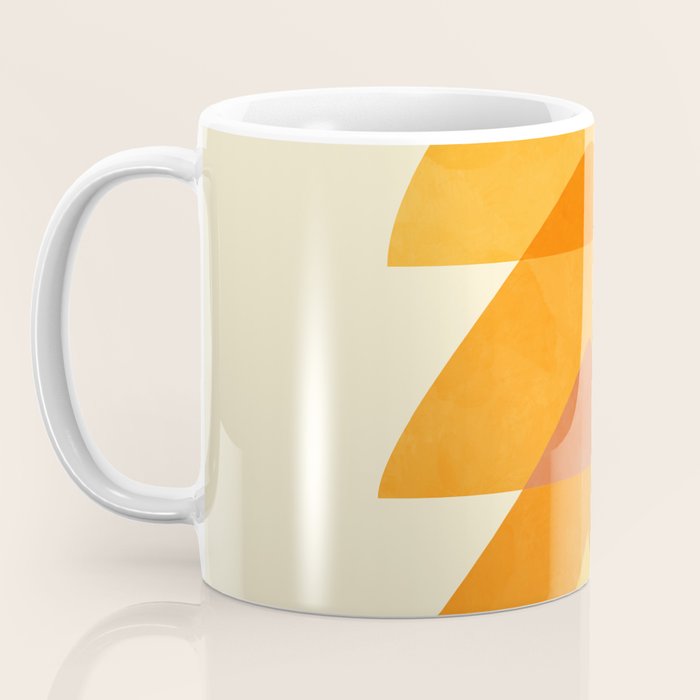 rhapsody orange 3 abstract mid century shape art Coffee Mug Gallery Image 3