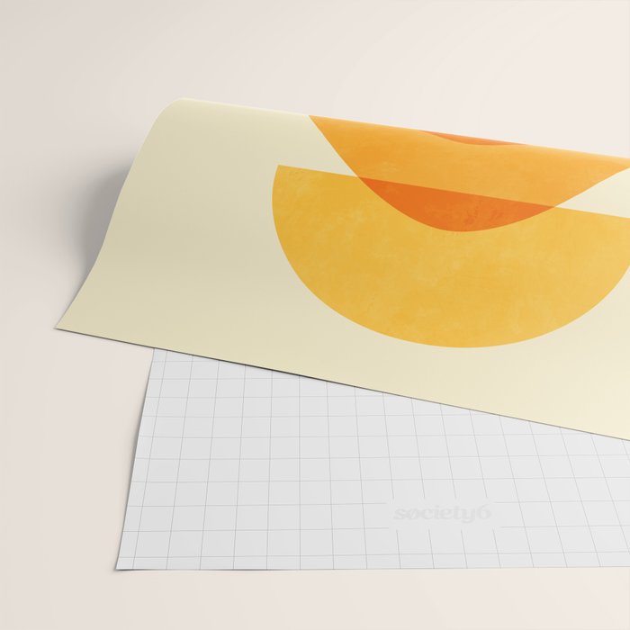 rhapsody orange 3 abstract mid century shape art Wrapping Paper Gallery Image 2