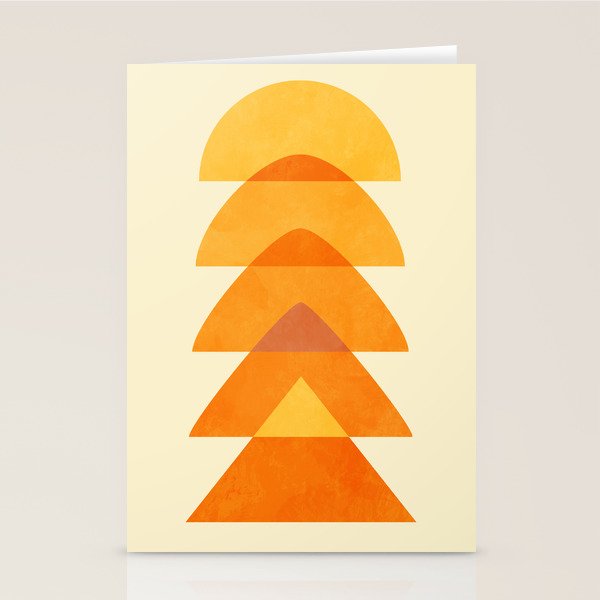 rhapsody orange 3 abstract mid century shape art Stationery Card Gallery Image 2
