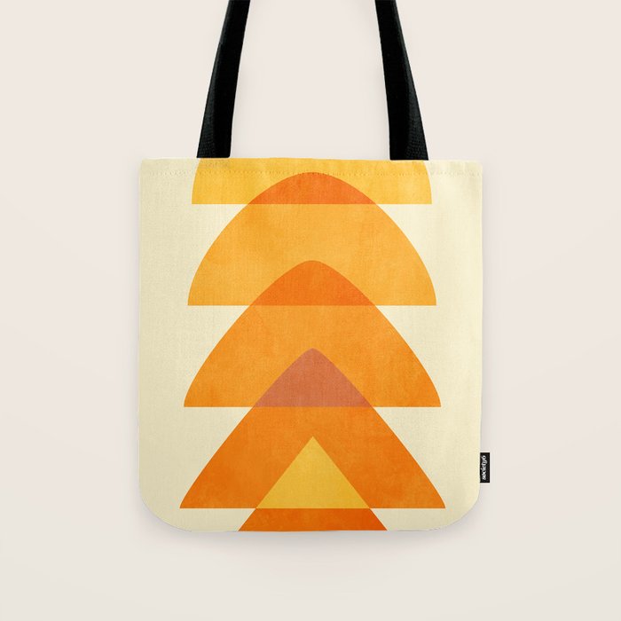rhapsody orange 3 abstract mid century shape art Tote Bag Gallery Image 1