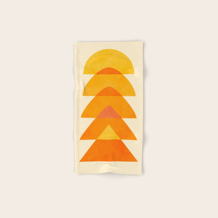 rhapsody orange 3 abstract mid century shape art Bath Towel Gallery Image 1
