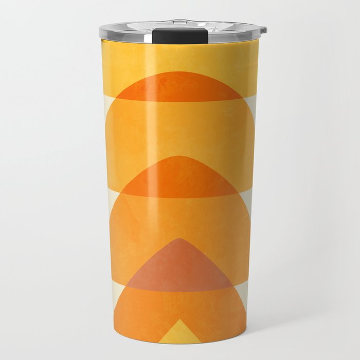 rhapsody orange 3 abstract mid century shape art Travel Mug Gallery Image 1