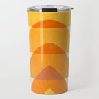 rhapsody orange 3 abstract mid century shape art Travel Mug Gallery Image 1
