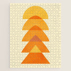 rhapsody orange 3 abstract mid century shape art Jigsaw Puzzle Gallery Image 1