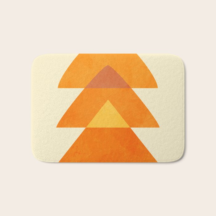 rhapsody orange 3 abstract mid century shape art Bath Mat Gallery Image 1