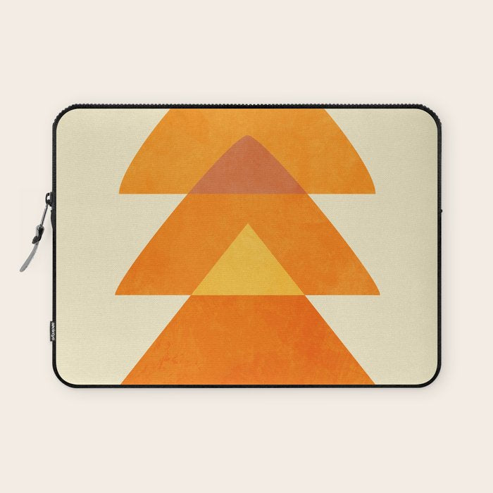 rhapsody orange 3 abstract mid century shape art Laptop Sleeve Gallery Image 1