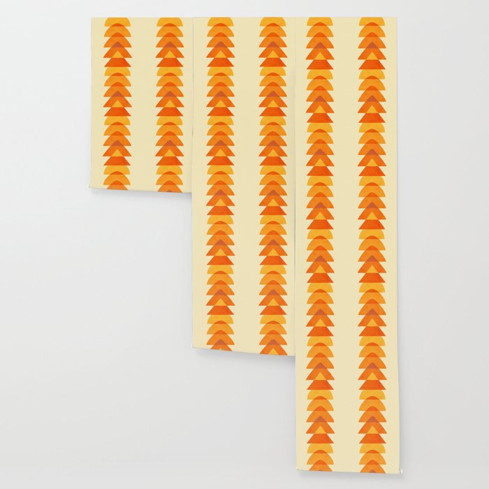 rhapsody orange 3 abstract mid century shape art Wallpaper Gallery Image 3