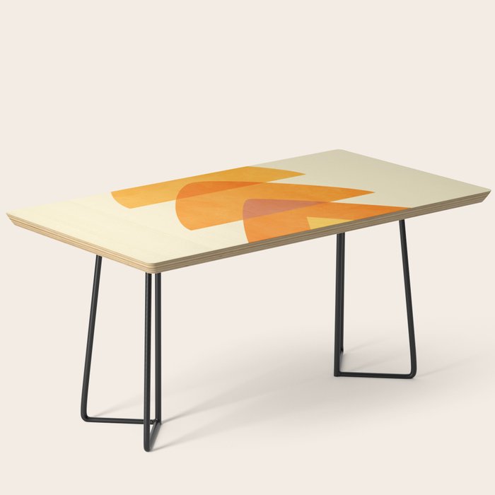 rhapsody orange 3 abstract mid century shape art Coffee Table Gallery Image 1