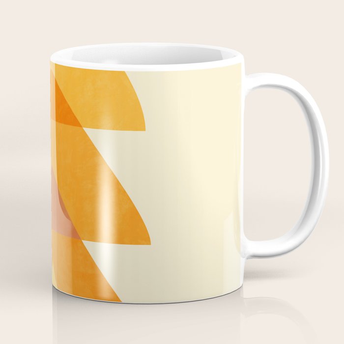 rhapsody orange 3 abstract mid century shape art Coffee Mug Gallery Image 1