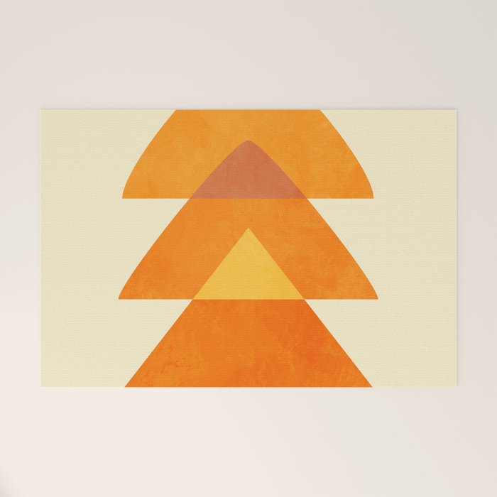 rhapsody orange 3 abstract mid century shape art Welcome Mat Gallery Image 1