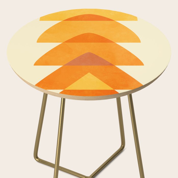 rhapsody orange 3 abstract mid century shape art Side Table Gallery Image 2