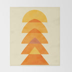 rhapsody orange 3 abstract mid century shape art Throw Blanket Gallery Image 2