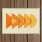 rhapsody orange 3 abstract mid century shape art Outdoor Rug Gallery Image 1