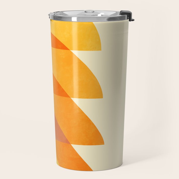 rhapsody orange 3 abstract mid century shape art Travel Mug Gallery Image 2