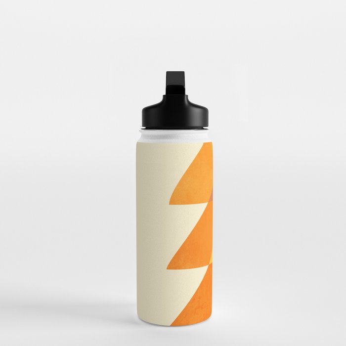 rhapsody orange 3 abstract mid century shape art Water Bottle Gallery Image 3