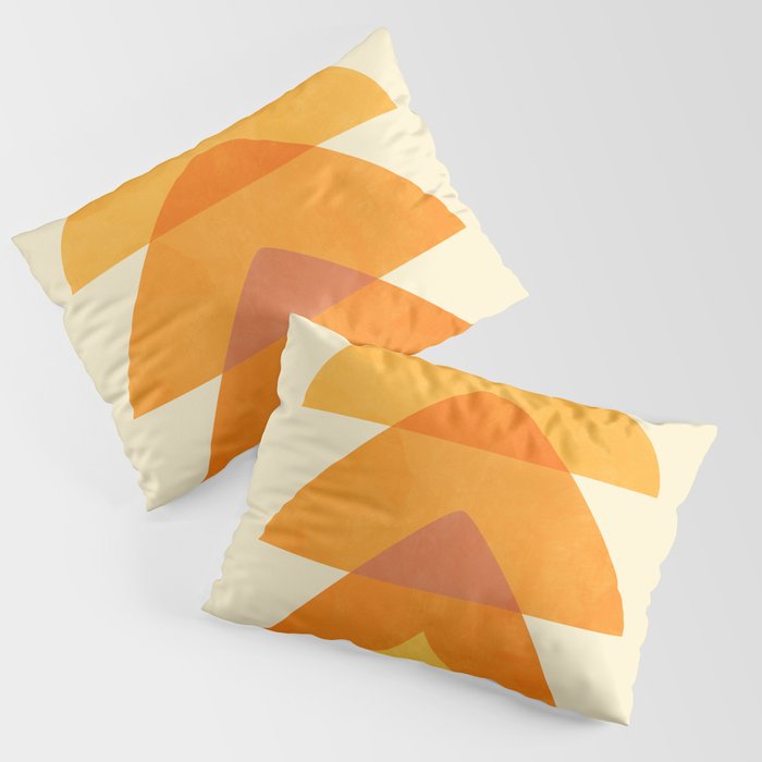 rhapsody orange 3 abstract mid century shape art Pillow Sham Gallery Image 3