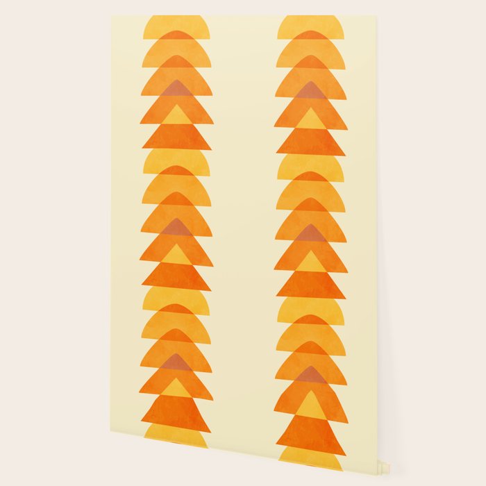 rhapsody orange 3 abstract mid century shape art Wallpaper Gallery Image 2