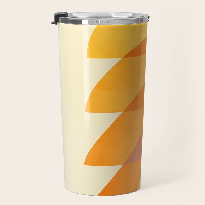 rhapsody orange 3 abstract mid century shape art Travel Mug Gallery Image 3