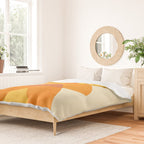 rhapsody orange 3 abstract mid century shape art Duvet Cover Gallery Image 2