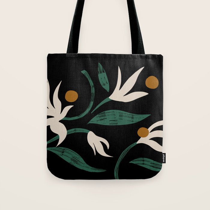 Abstract Floral Tote Bag Gallery Image 1