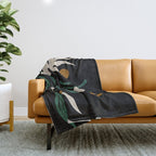 Abstract Floral Throw Blanket Gallery Image 1