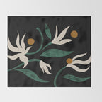 Abstract Floral Throw Blanket Gallery Image 2
