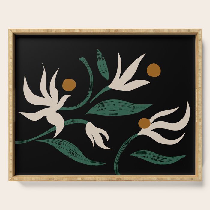 Abstract Floral Serving Tray Gallery Image 1