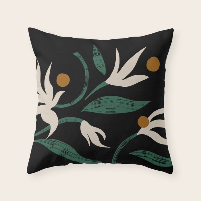 Abstract Floral Throw Pillow Gallery Image 6