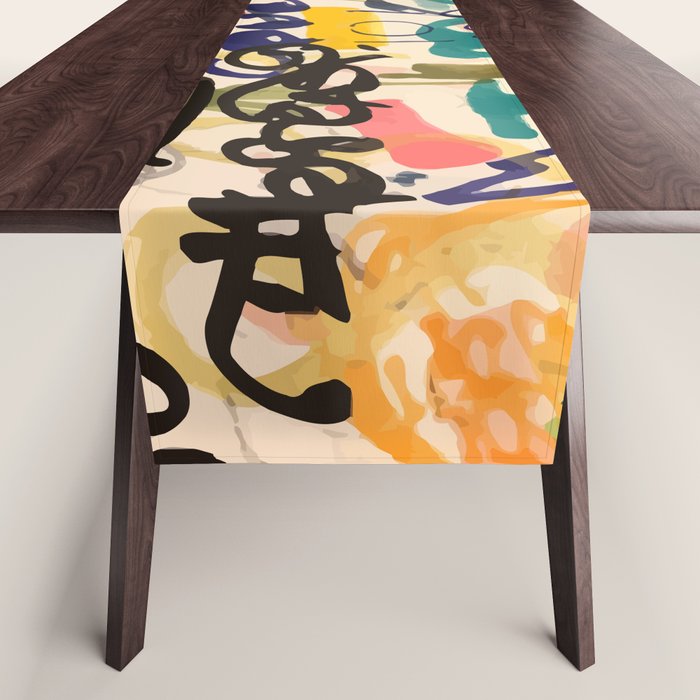 Urban Graffiti Paper Street Art Table Runner Gallery Image 1