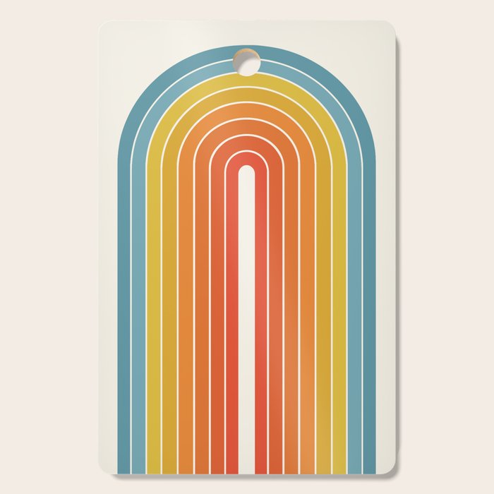 Gradient Arch X Bright Rainbow Mid Century Modern Rainbow Cutting Board Gallery Image 1