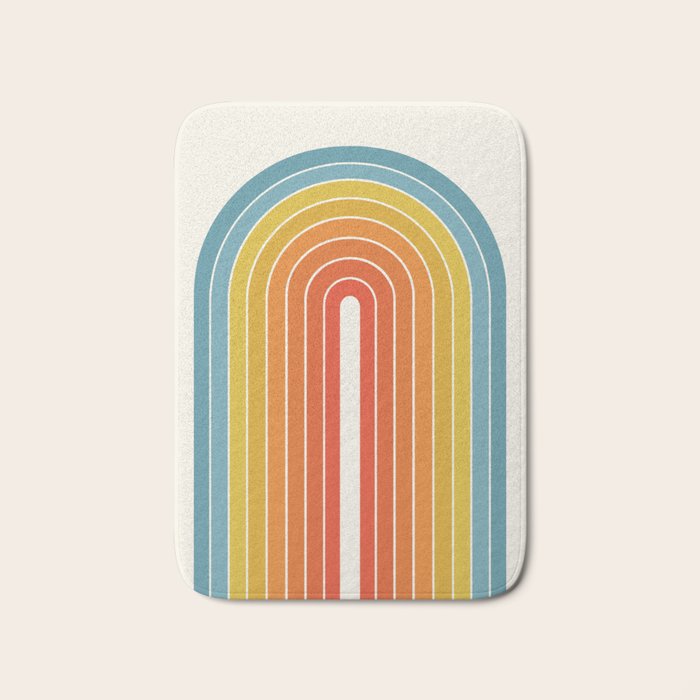 Gradient Arch X Bright Rainbow Mid Century Modern Rainbow Bath Mat Gallery Image 1