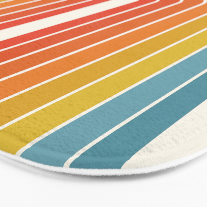 Gradient Arch X Bright Rainbow Mid Century Modern Rainbow Bath Mat Gallery Image 3