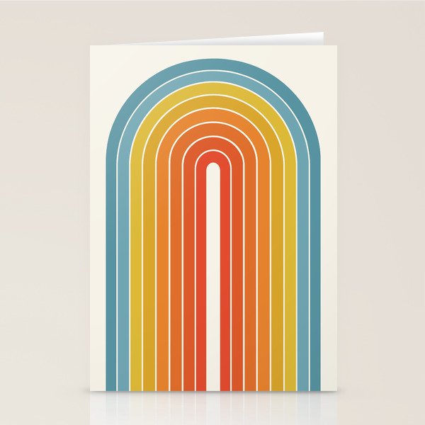 Gradient Arch X Bright Rainbow Mid Century Modern Rainbow Stationery Card Gallery Image 1