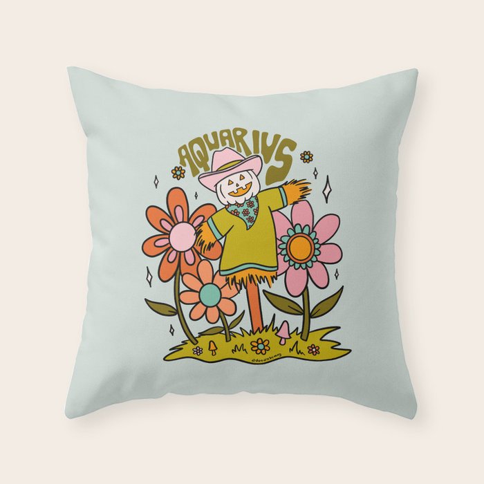 Aquarius Scarecrow Throw Pillow Gallery Image 1