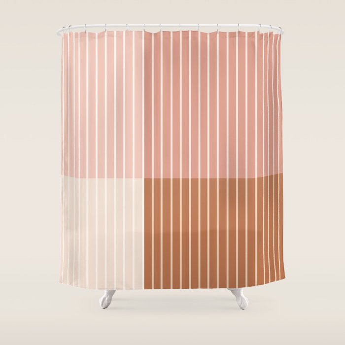 Color Block Line Abstract XVI Shower Curtain Gallery Image 1