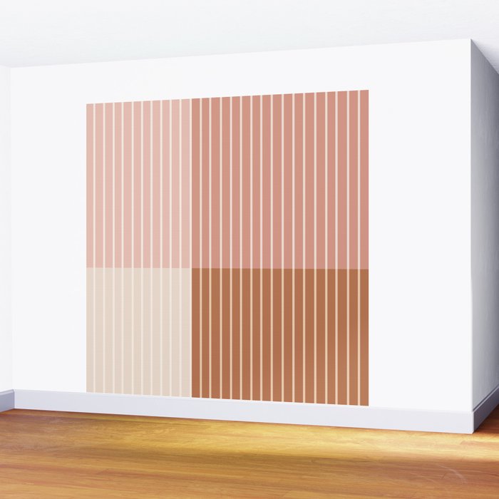 Color Block Line Abstract XVI Wall Mural Gallery Image 2