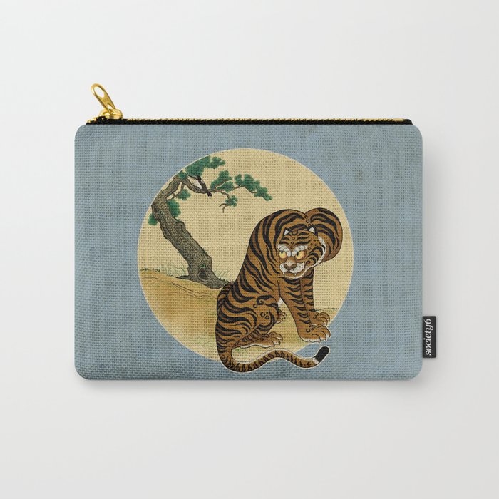 Tiger with magpie type-C : Minhwa-Korean traditional/folk art Carry All Pouch Gallery Image 1