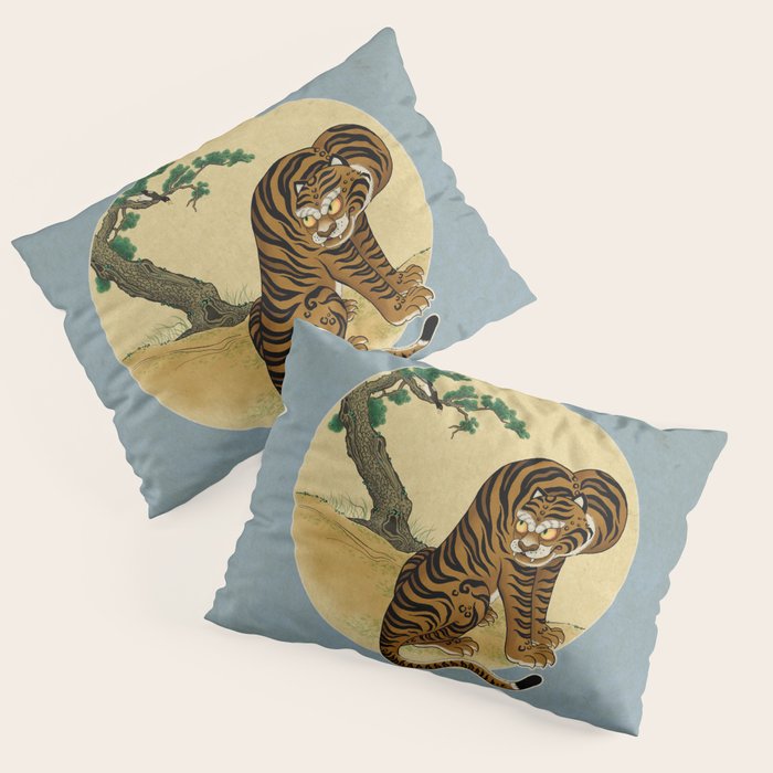Tiger with magpie type-C : Minhwa-Korean traditional/folk art Pillow Sham Gallery Image 1