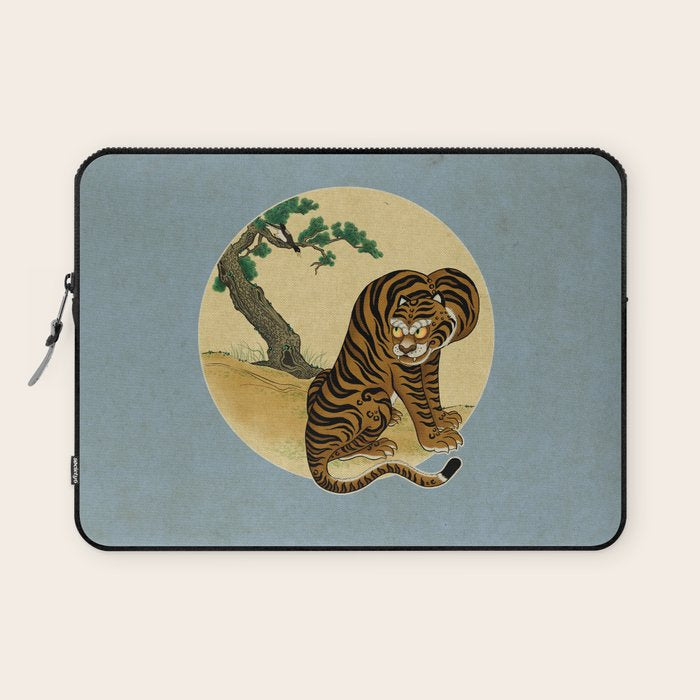 Tiger with magpie type-C : Minhwa-Korean traditional/folk art Laptop Sleeve Gallery Image 1