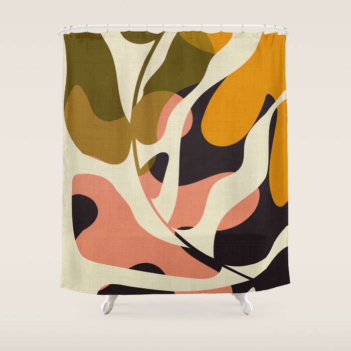 cut out leaves minimal Shower Curtain Gallery Image 1